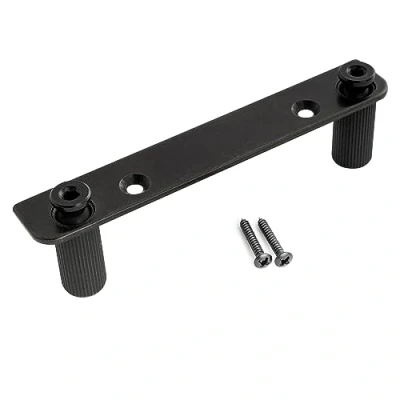 Afbeelding van Musiclily Pro Gitaar Double Locking Tremolo Brug Beugel en M7 Studs Set voor Floyd Rose stijl Elektrische Gitaar, Zwart