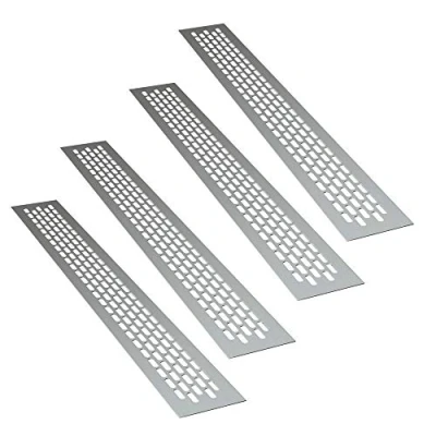 Afbeelding van sossai® aluminium ventilatierooster Alucratis (4 stuks) Rechthoekig afmetingen: 48 x 6 cm Kleur: alu afvoerluchtrooster