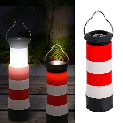 Afbeelding van Cepewa 3 in 1 zaklamp vuurtoren │ multifunctionele lamp tafellamp hanglamp uittrekbaar zoomfunctie (1 x vuurtoren)