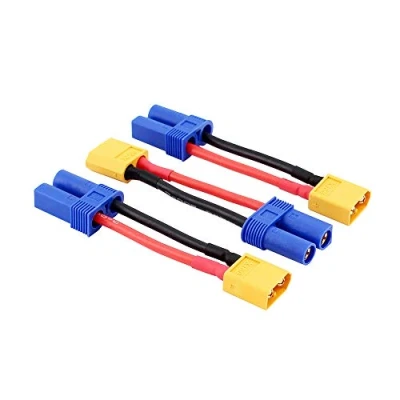 Afbeelding van OliRC 3pcs Male XT60 to Female EC5 Losi Connector Adapter for Turnigy 8ight SCT LiPo with 14awg 5cm Cable(C75 3)