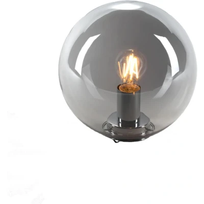 Afbeelding van MEO Pescia Tafellamp Glazen kap Amberkleurige Tint Sfeervolle Verlichting Zilver