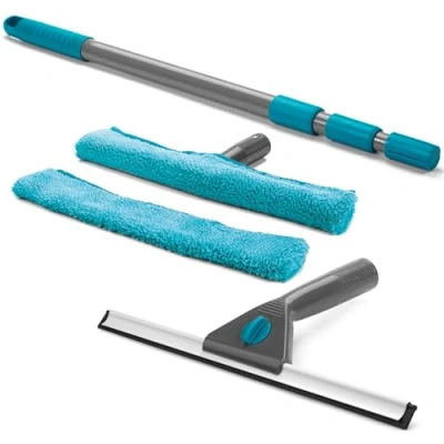 Afbeelding van Beldray 5 delige reinigingsset voor ruiten, microvezeldoekjes/wissers/handvat, LA028693TQ