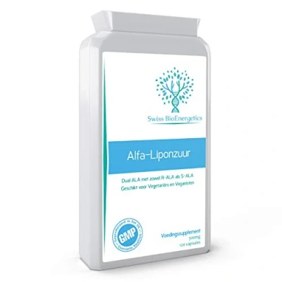 Afbeelding van Alfa Liponzuur 300mg 120 Capsules Dual ALA (zowel R als S ALA) Geproduceerd in het VK