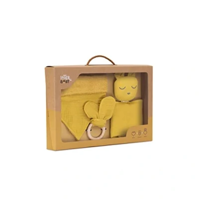 Afbeelding van Baby Geschenkset Doudou bijtring zeverslab geboorte kraamcadeau feestdagen
