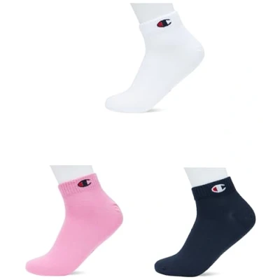Afbeelding van Champion Core Socks 3PP Quarter, Pink (Fuchsi), 43 46 EU (9 10.5 UK) Uniseks Volwassen FW23, Rosa (Fucsia),