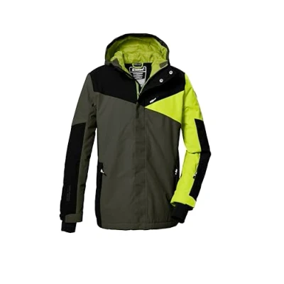 Afbeelding van killtec Jongens SKI jack/functionele jas met capuchon en sneeuwvanger KSW 387 BYS JCKT, olijf, 164, 42077 000
