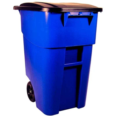 Afbeelding van BRUTE rolcontainer met deksel 189,3 ltr, Rubbermaid, model: VB 000927, blauw