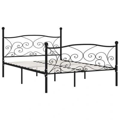 Afbeelding van Bedframe met lattenbodem metaal zwart 120x200 cm