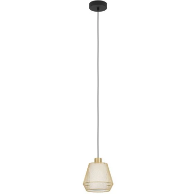 Afbeelding van EGLO Ciudadela Hanglamp E27 Ø 18 cm Zwart/Goud/Wit Staal/Textiel