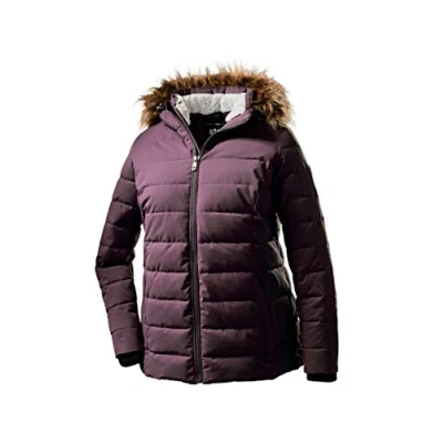 Afbeelding van STOY WMN gewatteerde JCKT E jas voor dames, donslook, met afritsbare capuchon, aubergine, 48