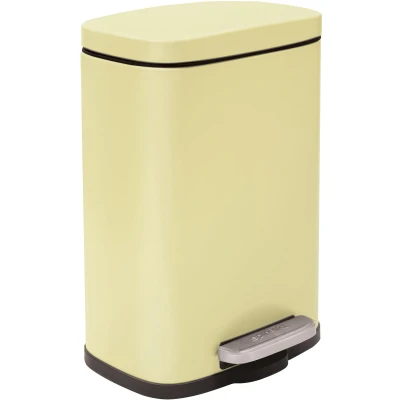 Afbeelding van Spirella Pedaalemmer Venice geel 5 liter metaal L21 x H30 cm soft close toilet/badkamer Pedaalemmers