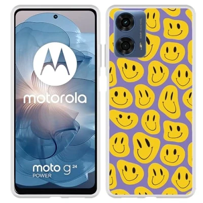 Afbeelding van Cazy Hoesje geschikt voor Motorola Moto E14 Siliconen Smileys