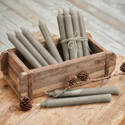 Afbeelding van LOBERON Kaarsen set van 12 Bauceau taupe