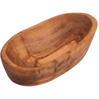 Afbeelding van Bowls and Dishes Pure Olive Wood schaal Rustique olijfhout Ø 17 cm