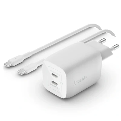 Afbeelding van Belkin 65W PPS Dual USB C GaN Charger + 2m 100W cable