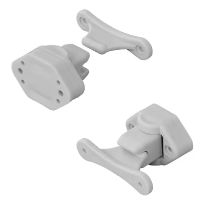 Afbeelding van blntackle76 Set: 1, 2, 4, 6 of 8 deurvergrendelingen voor caravans, wit, zwart, deurhouder, serviceklep, camper, deursnapper, deurbeveiliging (2 stuks, grijs)