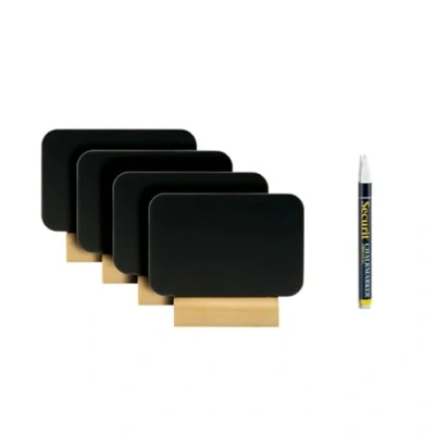 Afbeelding van Tafel krijtbordjes Securit, mini, 4 stuks per verpakking, 7,5x9x2cm