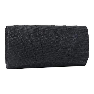 Afbeelding van Damara Avondtas, geplooid, glanzend, voor dames, zwart, Large