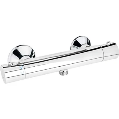 Afbeelding van Cornat douche thermostaatarmatuur &quot;Murcia&quot; hoogwaardige messing behuizing verchroomd 1/2 inch afvoer Cool Touch oppervlak/douche armatuur voor opbouwmontage/douchethermostaat / MUR3
