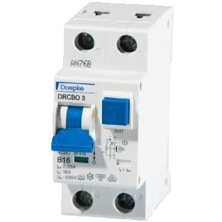 Afbeelding van Doepke aardlekautomaat 1p b karakteristiek ac 230v 6a en 10ka 50hz 2 mod ip20 09 932 101