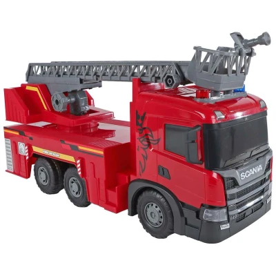 Afbeelding van 2 Play Scania Vrachtwagen Brandweerwagen Frictie met Licht en Geluid