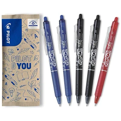 Afbeelding van Pilot FriXion Clicker Ball 5er Set blauw/zwart/rood.