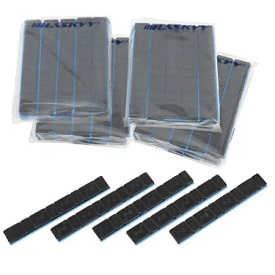 Afbeelding van 50 repen, zwart, balanceergewichten, 5 g x 4 + 10 plakgewichten, 3 kg, lijmreep