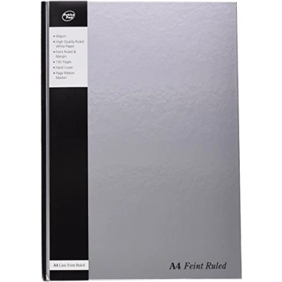 Afbeelding van Pukka Pad Notitieboek met Lint Casebound Hard Cover 192 Pagina&#039;s 90 grams A4 Zilver Ref RULA4 [Pack van 5]