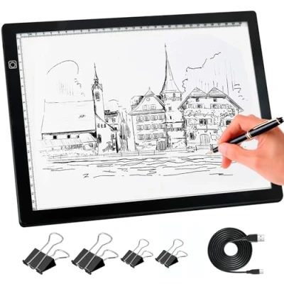 Afbeelding van comzler Lichtbord, A4 Tracing Lichtbak, Magnetische Lichtpad, Lichttafel voor Tracing, LED Licht Tekentafel, Schets Pad Tekening Pad, Cricut Dimbare Helderheid