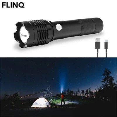 Afbeelding van FlinQ Oplaadbare Militaire Zaklamp 1200 meter