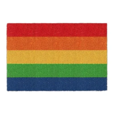 Afbeelding van Relaxdays deurmat kokos regenboog 60 x 40 cm antislip meerkleurig