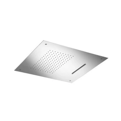 Afbeelding van HotBath Mate inbouwhoofddouche vierkant met cascade 50x50cm nikkel Geborsteld