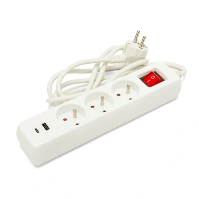 Afbeelding van Stekkerdoos NF met schakelaar 3 tot 5 aansluitingen en USB Velamp