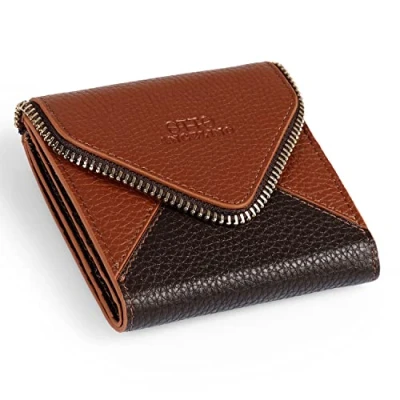 Afbeelding van Otto Angelino Lederen Portemonnee in een Envelop Design RFID Bescherming Unisex (Brown)