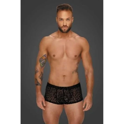 Afbeelding van Noir Handmade Leopard flock short Korte broek XL Zwart