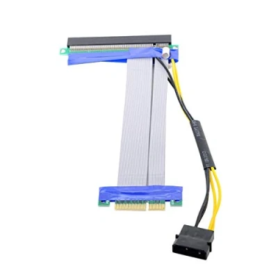 Afbeelding van Cablecc PCI E Express 4X naar 16x Flexkabel Extender Converter Riser Card Adapter met 4 polige Power 15cm