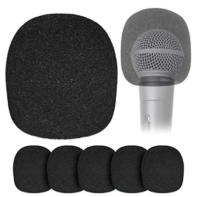 Afbeelding van YOUSHARES Mic Sferisch Schuim Voorruit Wind Cover Pop Filter Foam Cover, Aangepast voor Veel Mics (6PCS Zwart)