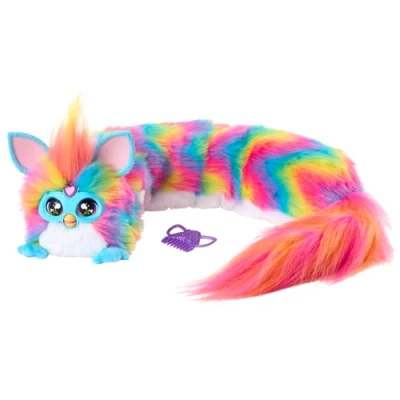 Afbeelding van DJ Furby Interactief pluche dier met lichten en spelletjes, 5 modi, 1000+ combinaties, spreekt Frans Furbish, vanaf 6 jaar, zonder app of internetverbinding