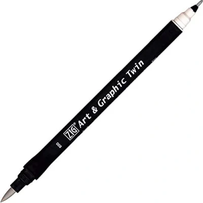 Afbeelding van ZIG Art and Graphic Twin Tip penseel markeerstift 800 Cool Grey 1
