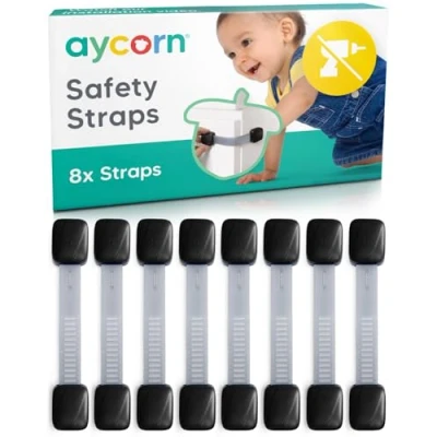 Afbeelding van AYCORN Zelfklevend Kinderslot Kastjes voor Baby Veiligheid 8 Stuks Kinderbeveiliging Kasten &amp; Lades Kastsloten Zwart