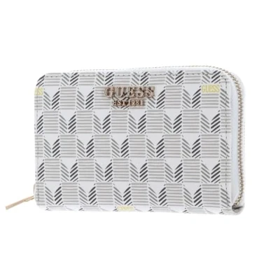 Afbeelding van GUESS Portemonnee Laurel Zip Around Stone Logo Crème