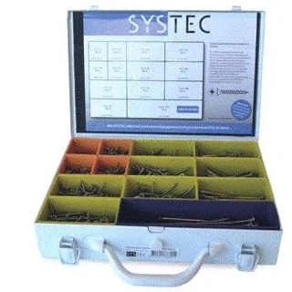Afbeelding van SYSTEC assortimentskoffer spaanplaatschroeven RVS platkop pozidrive 13 maten (1272 delig)