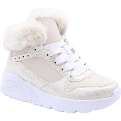 Afbeelding van Skechers Uno Lite Comfurt Collar meisjes sneakers Beige Extra comfort Memory Foam Maat 36