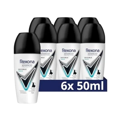 Afbeelding van Rexona Women Advanced Protection Anti Transpirant Roller Invisible Aqua met Body Heat Activated Technologie 6 x 50 ml