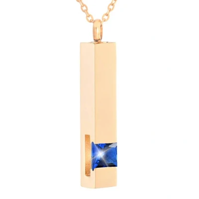 Afbeelding van Luxe Ashanger Met Ketting Assieraad Rosegoudkleurig Blauwe Steen As Gedenksieraad Urn Incl. vuller