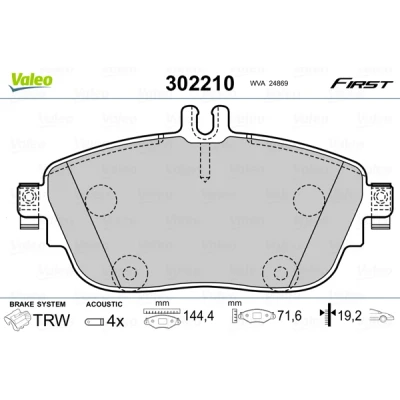 Afbeelding van Valeo Remblokset 302210