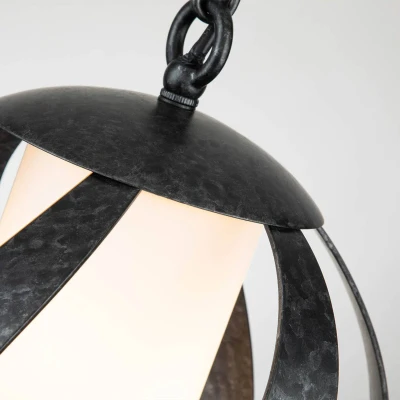 Afbeelding van Quintiesse Hanglamp Blacksmith zwart/wit 1 lamp Ø25,4