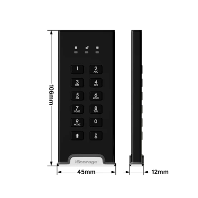 Afbeelding van iStorage diskAshur M2 externe harde schijf SSD 2 TB USB 256 bit Zwart
