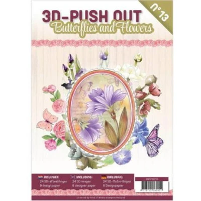 Afbeelding van Nr.13 Butterflies and Flowers Book 3D Push Out