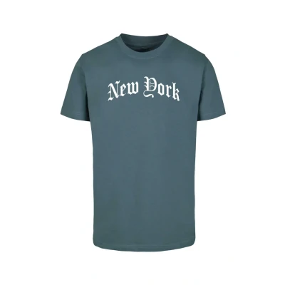 Afbeelding van Mister Tee NEW YORK Wording Tshirt print, Heren, Maat: XS, Dustyblue